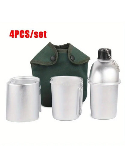 4-Piece Military Cookware Set Silver