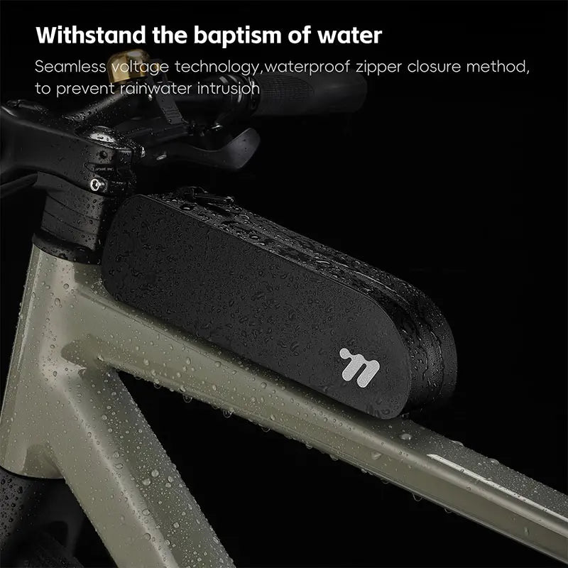 Aerodynamic Bicycle Top Tube Bag Zip Frame Balck