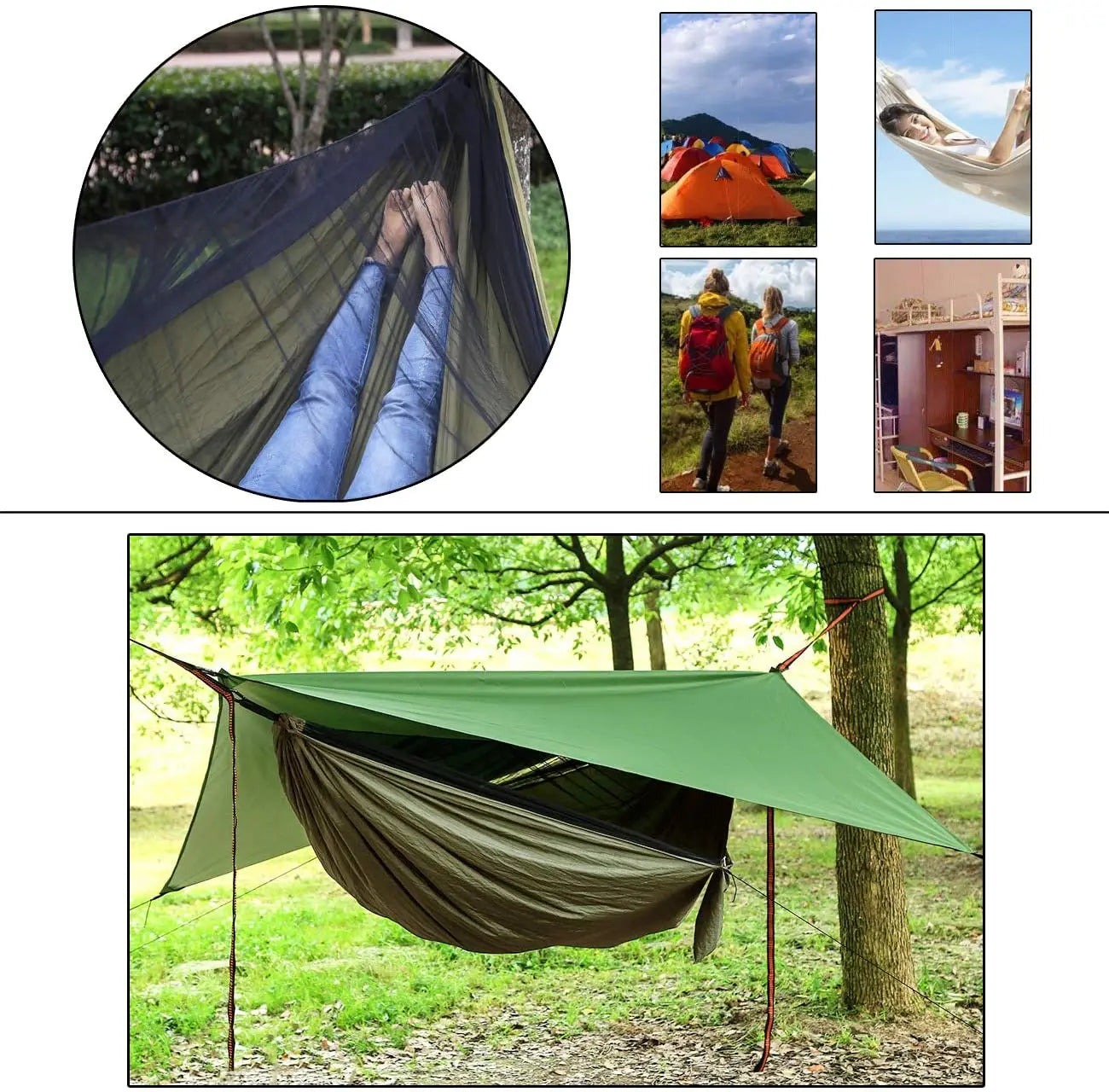 2-Person Camping Hammock with Mosquito Net