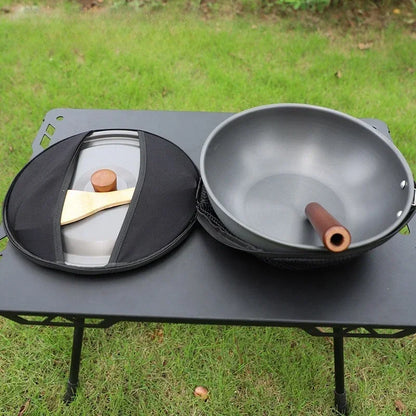 Camping Frying Pan Folding Handle Dark Grey