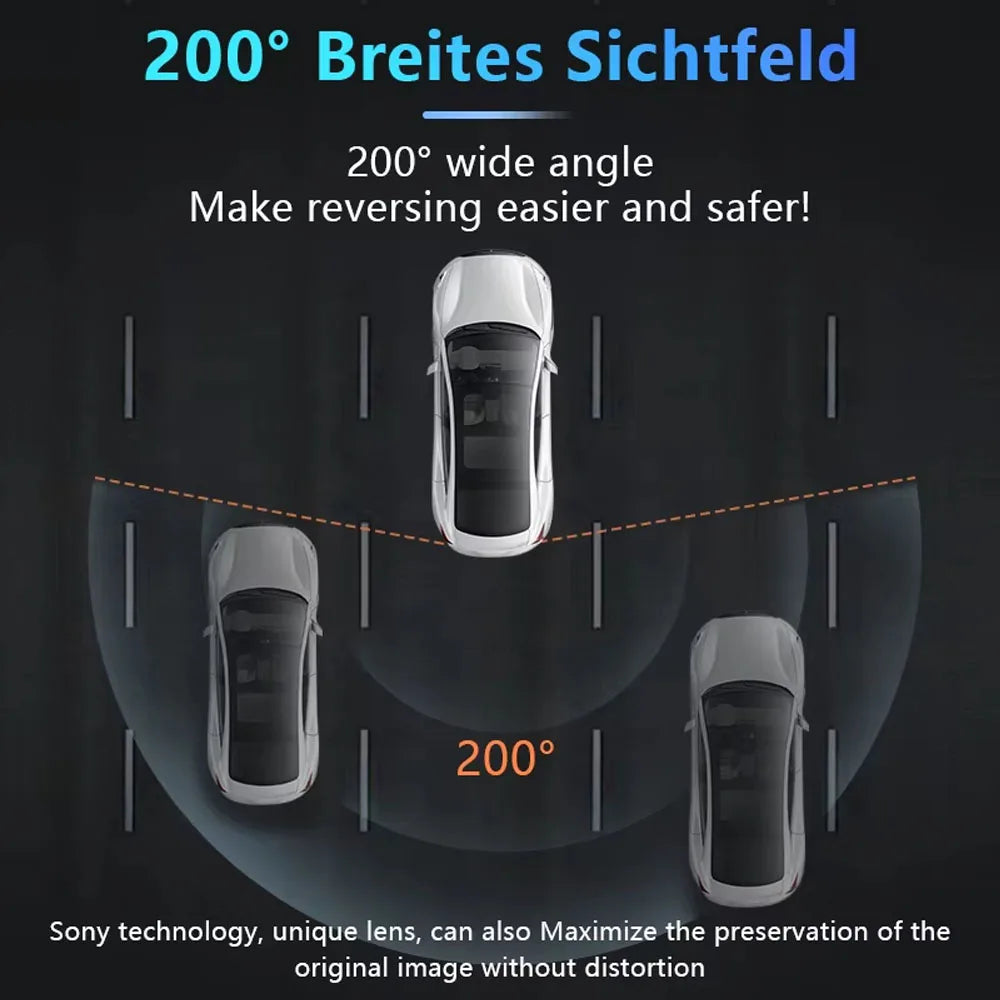 AHD 2K Car Rear View Camera Fisheye Golden Lens Black