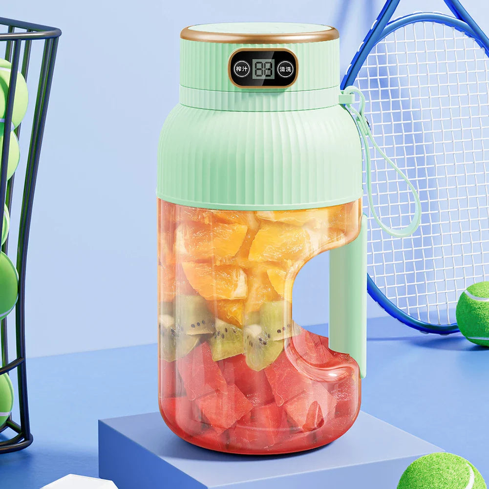 Electric Fruit Juicer Cup 1200ml Wireless Smoothie Blender Green