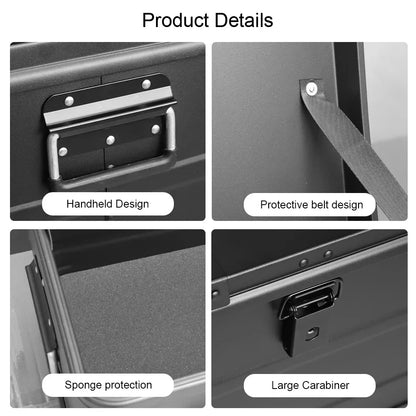 30L Aluminum Alloy Travel Storage Box Storage Case Black