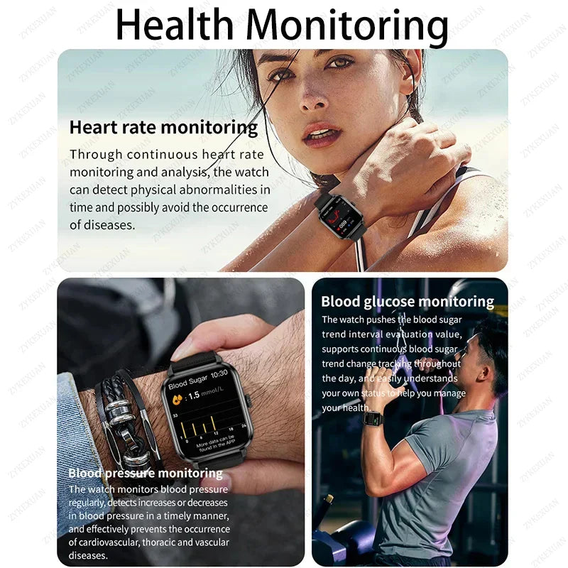 Smart Bluetooth Fitness Tracker Watch with Voice Assistant and Magnetic Charging