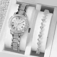Roman Dial Women's Luxury Quartz Watch Set