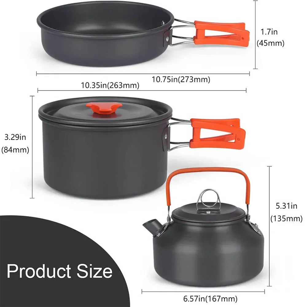 Outdoor Camping Cookware Set Orange