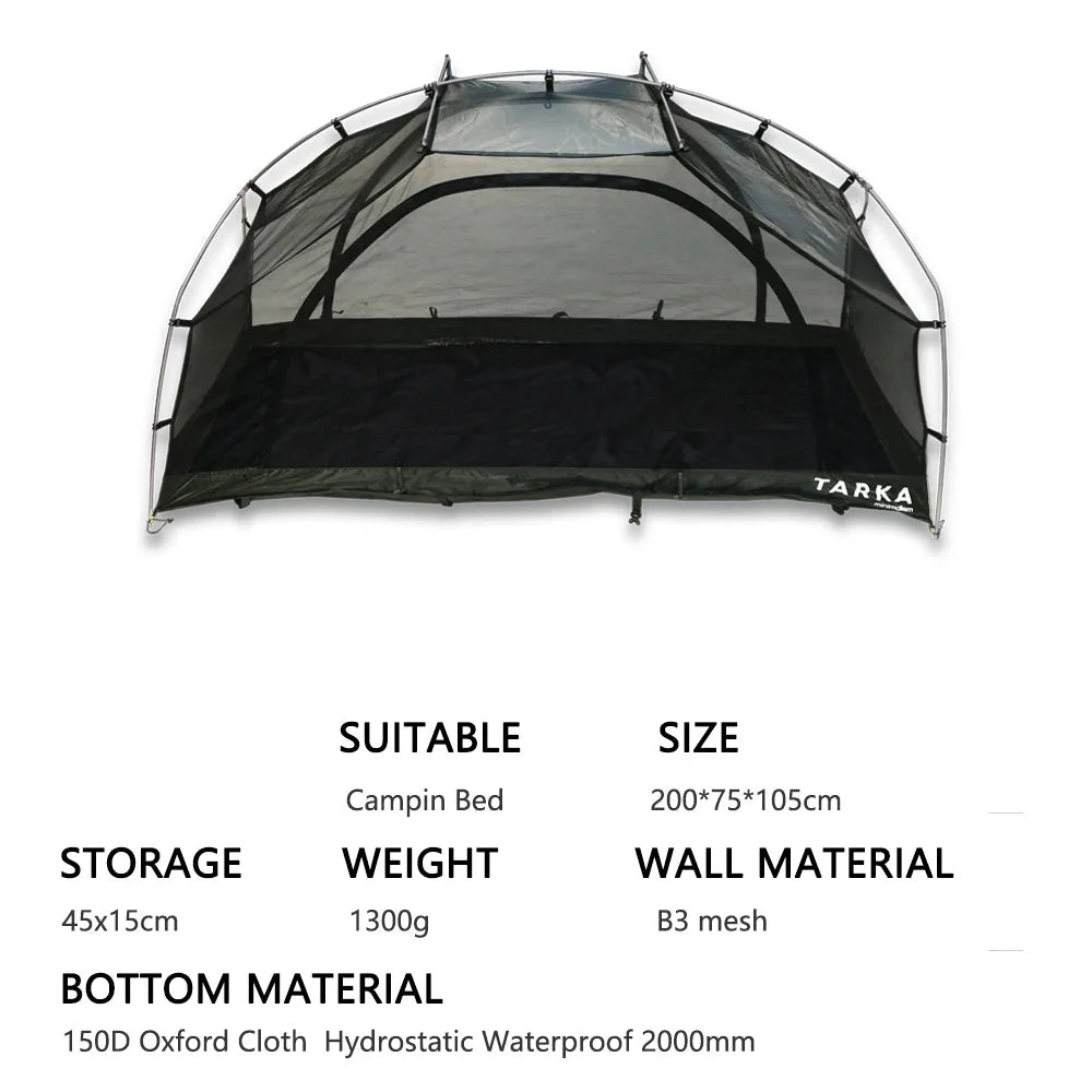 Portable One-Person Inner Tent for Camping Bed Black