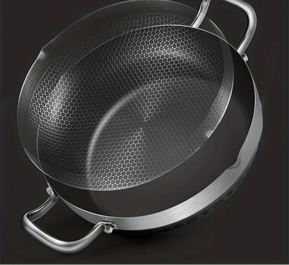 30cm Stainless Steel Non-Stick Frying Pan with Glass Lid Silver