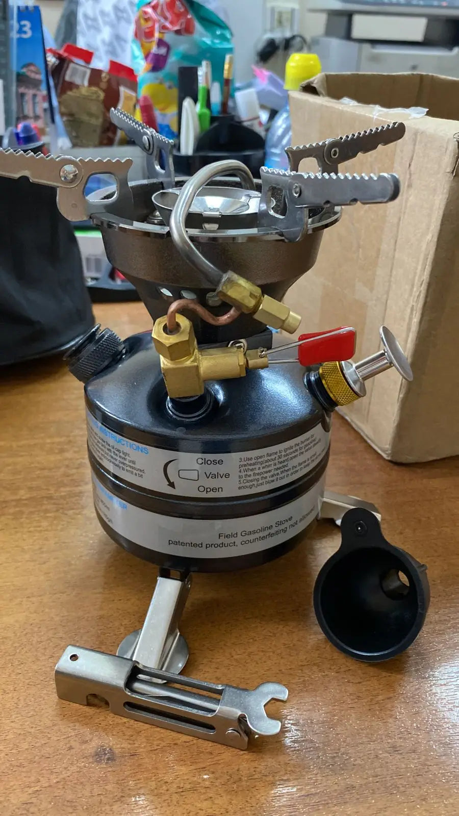 Portable Camping Gasoline Stove Black