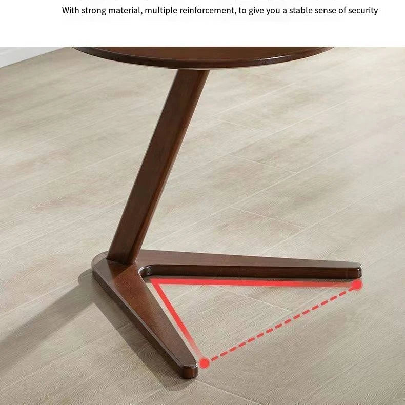 House Faction Solid Wood Edge Sofa Side Table - Walnut Finish