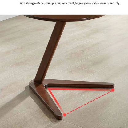 House Faction Solid Wood Edge Sofa Side Table - Walnut Finish