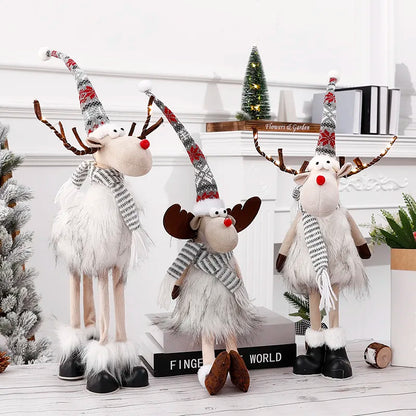 Radiant Reindeer: Large Standing Elk Plush Doll with LED Lights