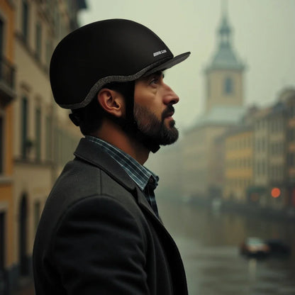 Urban Cycling Helmet Vintage-Style Safety Helmet Black