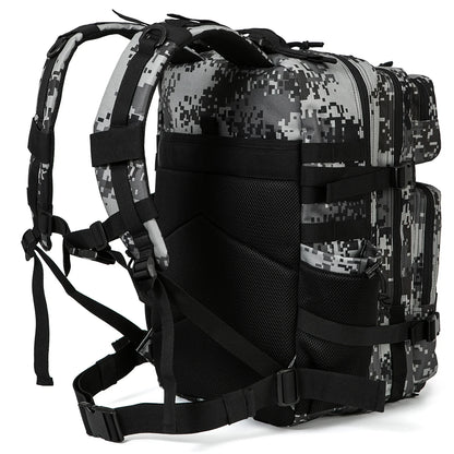 45L Tactical Backpack Waterproof Rucksack Black Camo