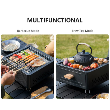 Multi-Functional Camping Stove Grill Black