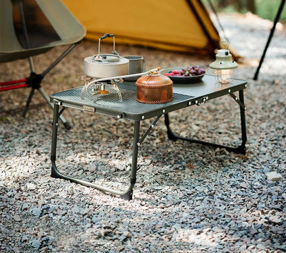 Adjustable Camping Table with Dual Surface Panels Green