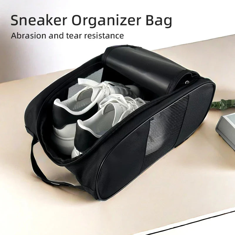 Car Sneakers Storage Bag–Dustproof Travel Shoe Pouch Black