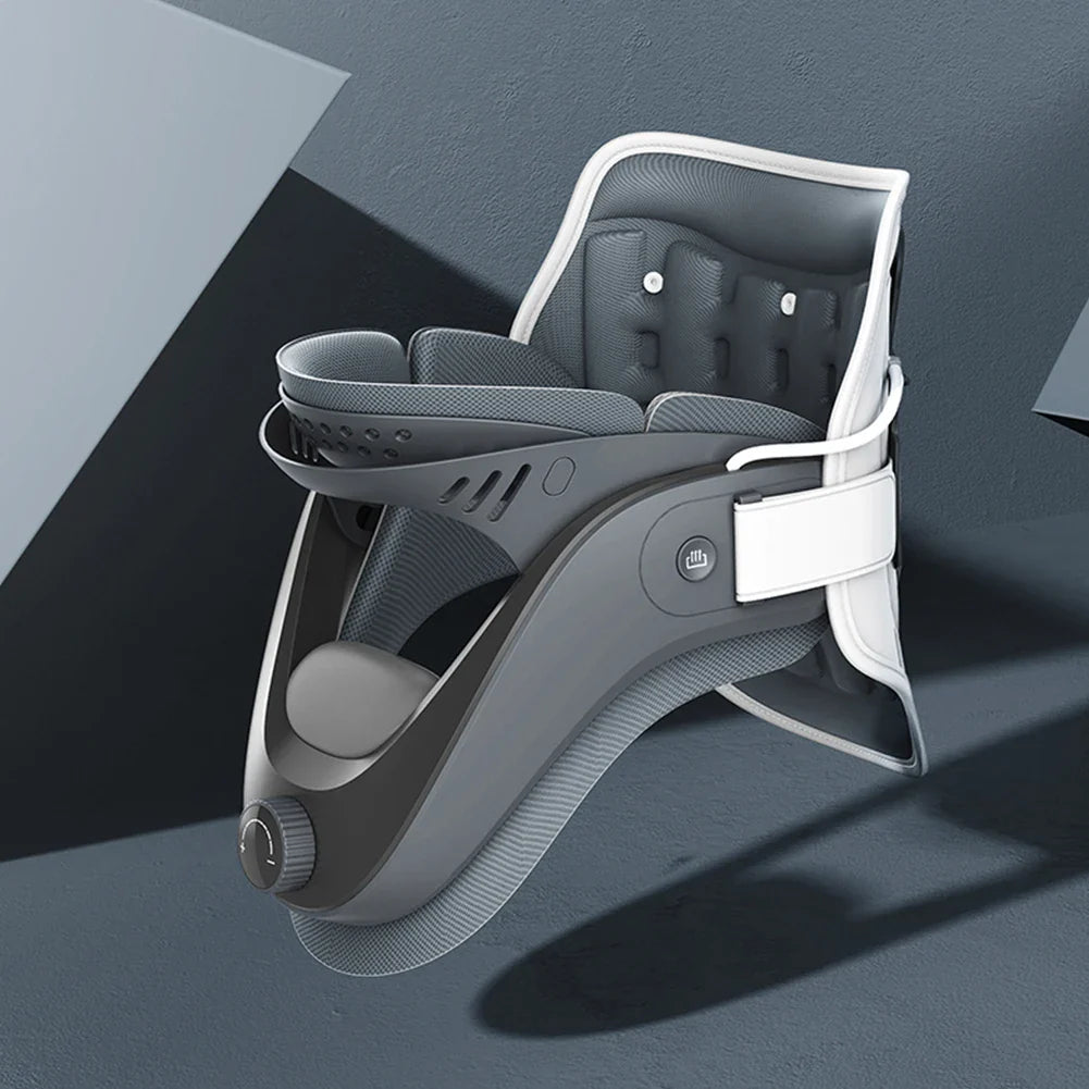 Cervical Neck Traction Device with Airbag Support Ergonomic Brace Black