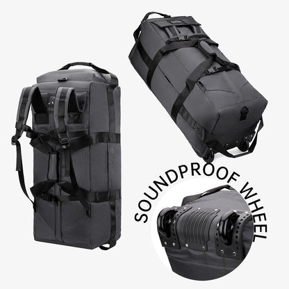 Roller Travel Duffel Bag with Fixed Casters Grey