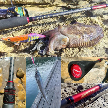 Inshore Squid Fishing Rod 2.59m Carbon Fast Action Rod Black