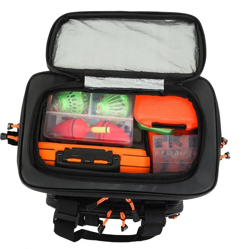 Waterproof Fishing Gear Shoulder Bag Camping Black