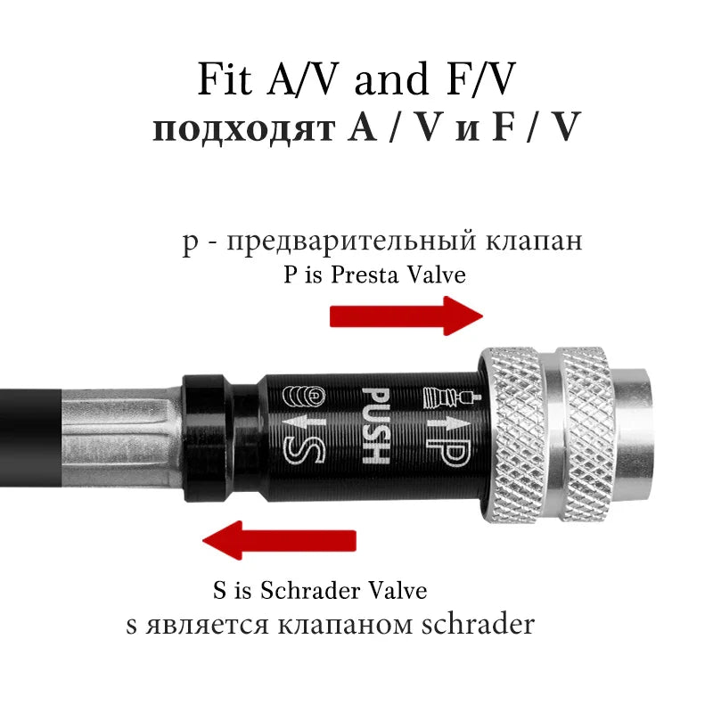 Mini High-Pressure Bike Pump 150 PSI Portable Hand Air Inflator Black