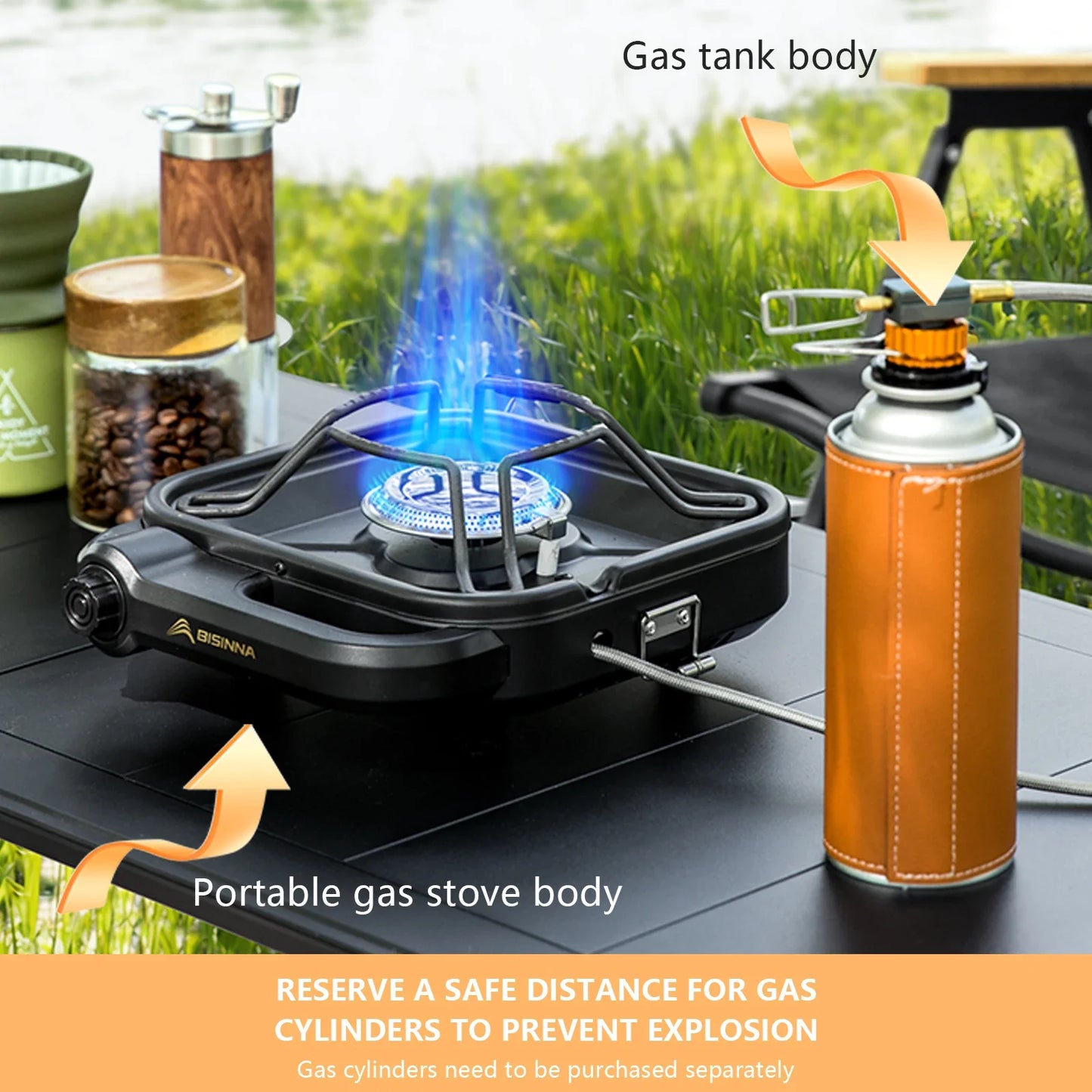 4200W Camping Gas Stove Black