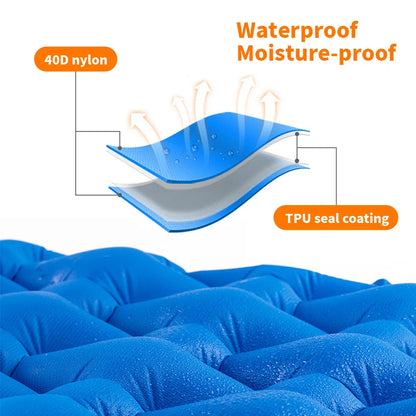 Inflatable Camping Mattress with Air Bag Blue