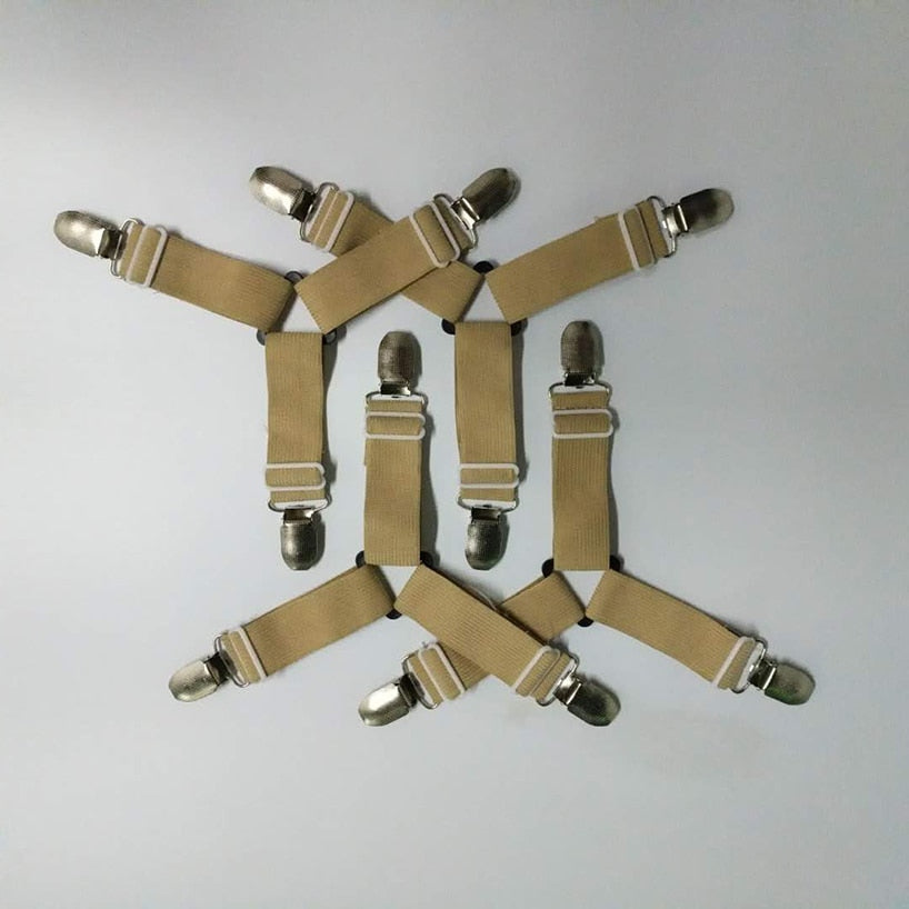 4Pcs/Set Elastic Bed Sheet Grippers Belt