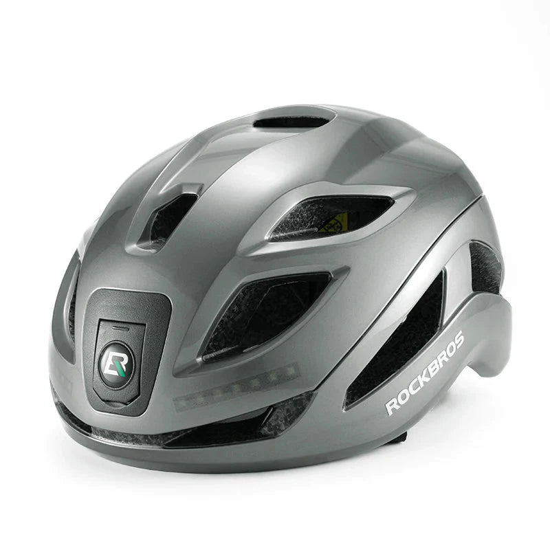 Rechargeable LED Cycling Helmet with Type-C Charging Grey