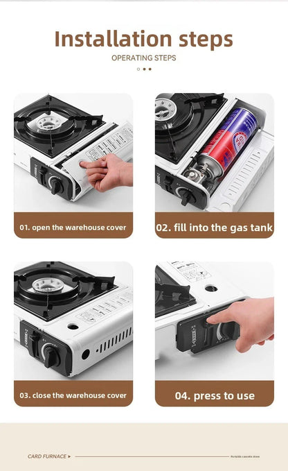Camping Cassette Gas Stove Butane White