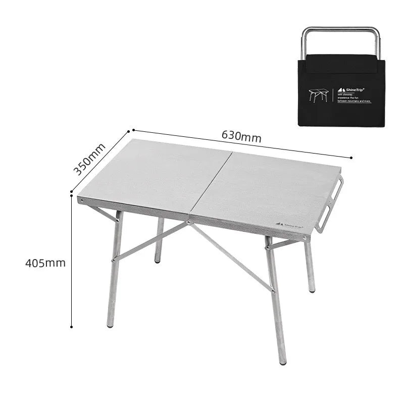 Stainless Steel Folding Camping Table Heat And Scratch Resistant Silver