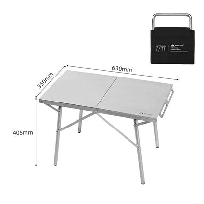 Stainless Steel Folding Camping Table Heat And Scratch Resistant Silver