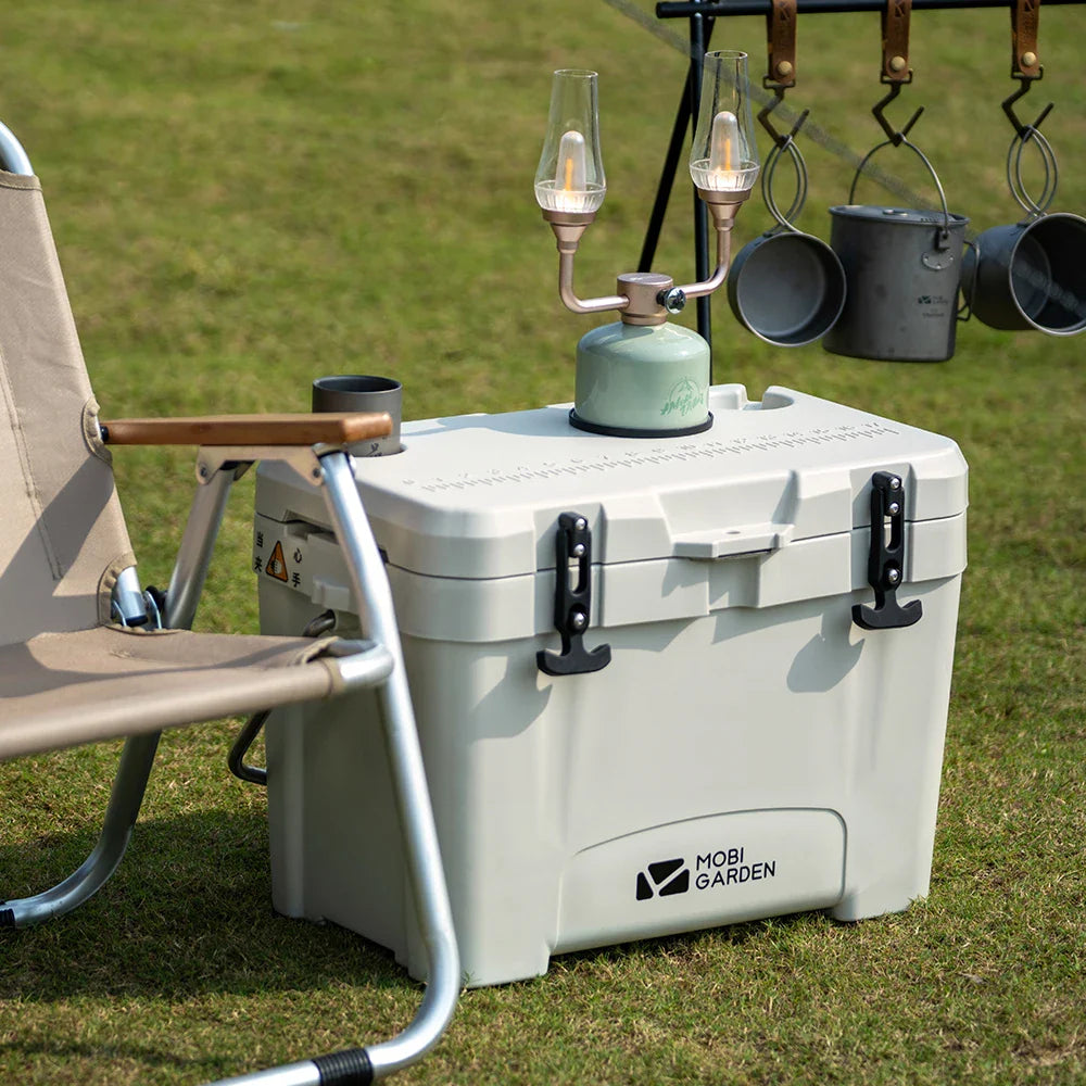 25L Portable Camping Ice Box Cold Storage Cooler White