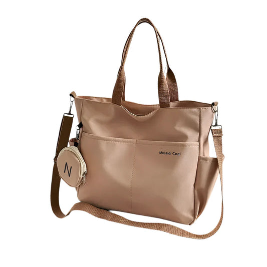 Women's Oxford Tote Crossbody Shoulder Handbag (Khaki)