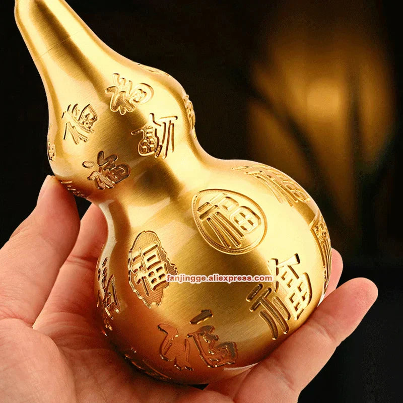 Feng Shui Copper Gourd Sculpture: Prosperity in Style