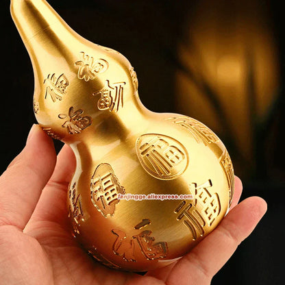 Feng Shui Copper Gourd Sculpture: Prosperity in Style