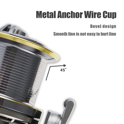 Spinning Fishing Reel 25KG Max Drag 10000 Series Silver