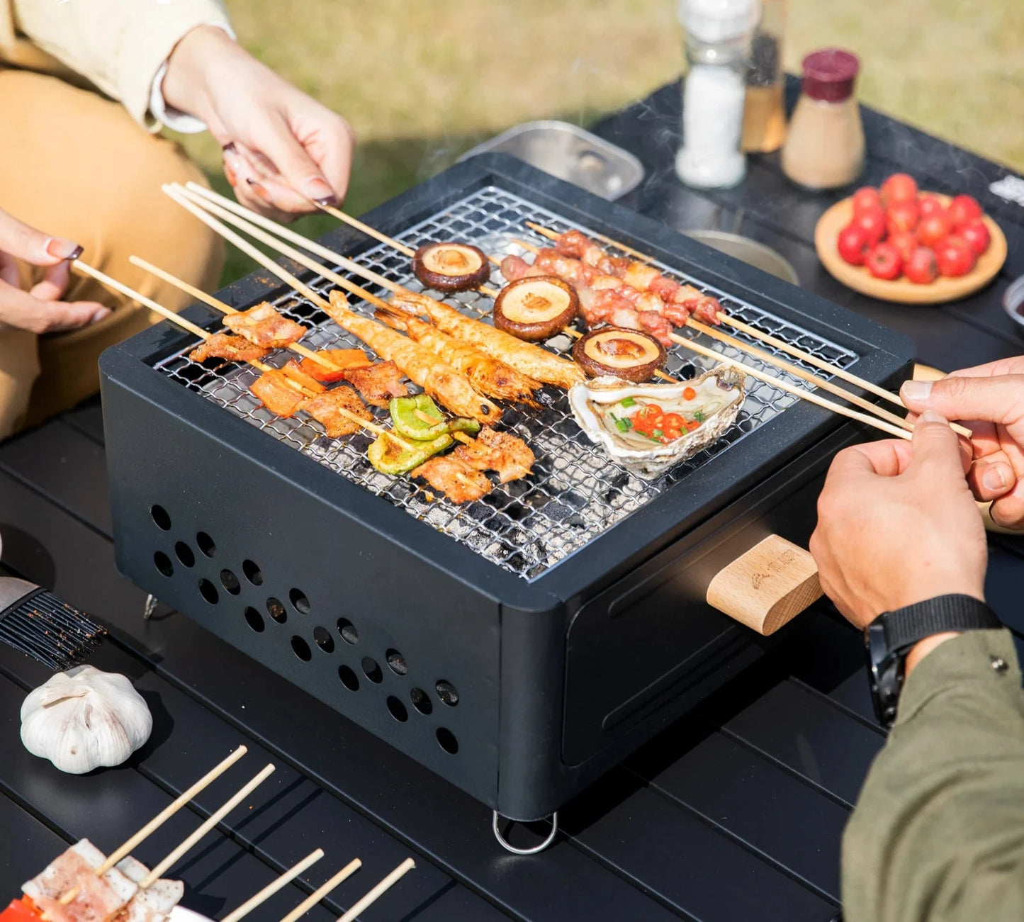 Multi-Functional Camping Stove Grill Black