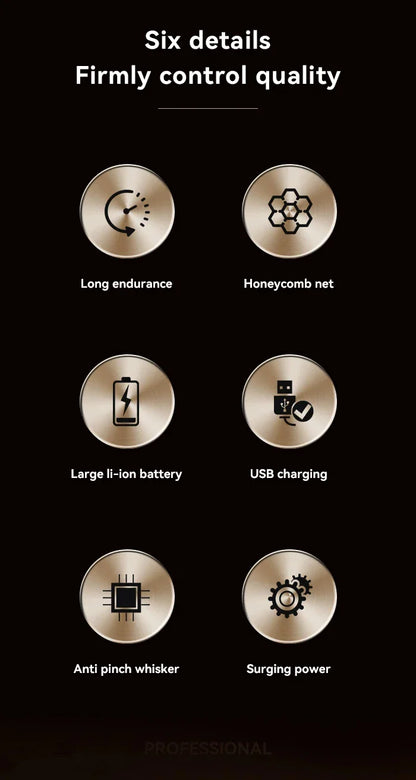 High Quality Electric Shaver Three-Blade Foil Trimmer Razor Gold