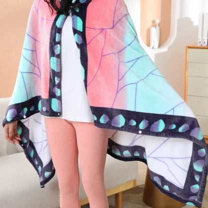 Anime-Inspired Wearable Blanket Shawl