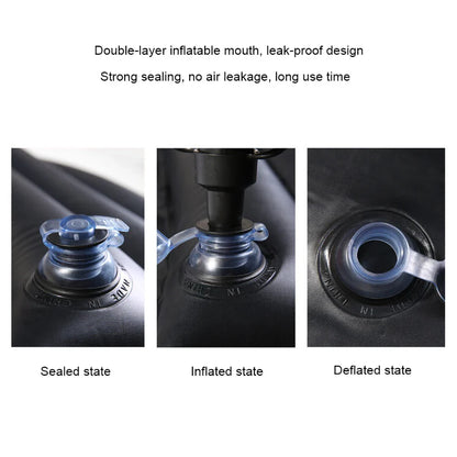 Universal Car Air Inflatable Travel Mattress Back Seat Bed with Pillow Grey