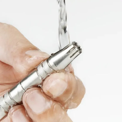 Smooth And Clean Stainless Steel Manual Nose Hair Trimmer for Men Silver