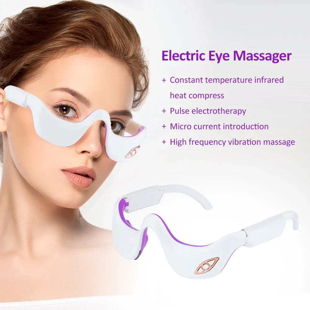 EMS Microcurrent Pulse Eye Massager with Heating Therapy for Fatigue Relief