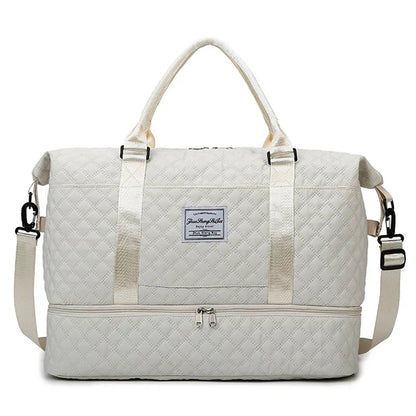 Duffle Gym Shoulder Lightweight Travel Bag (White)