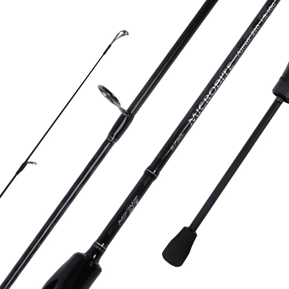 2.2M Fast Action Spinning Rod Light Carbon Lure Rod Black