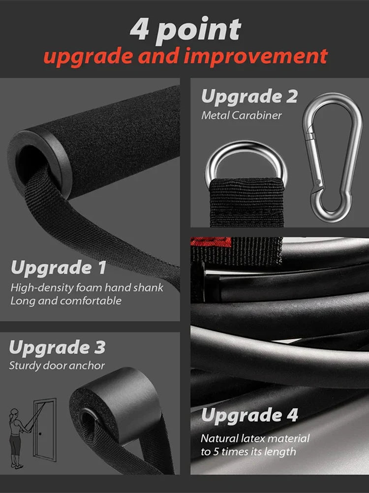 250lbs Resistance Bands Set with Accessories