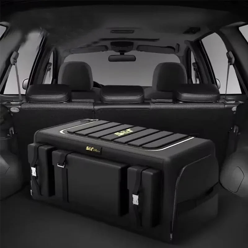70L Foldable Storage Organizer with Lid Box Black