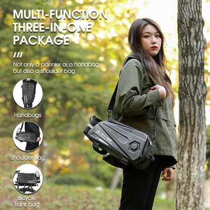 8.6L Hard Shell Waterproof Bicycle Trunk Bag Black