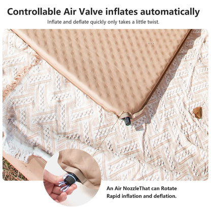 Self-Inflating Camping Air Mattress Thickened Folding Tent Mat Brown